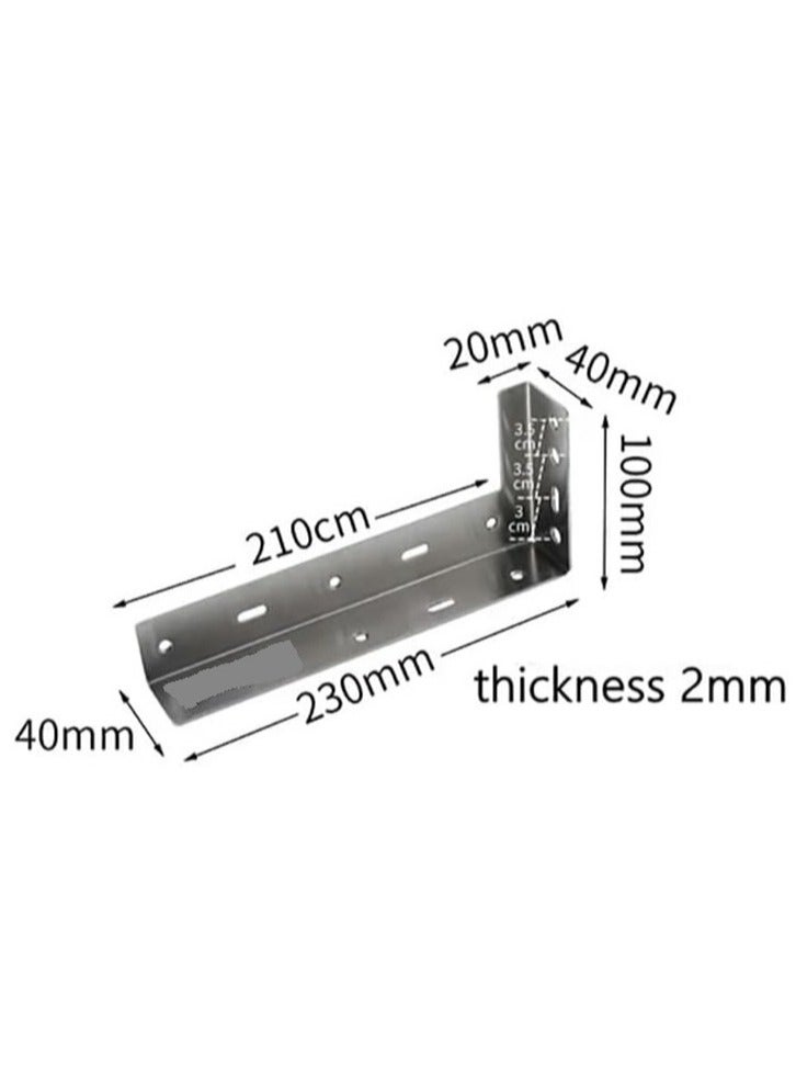 Rubik Shelf Brackets 9 inch - 2pcs Wall Mounted Heavy Duty Corner Brace Joint Right Angle L Shaped Bracket for DIY Table Bench Countertop - Silver  - Image 2