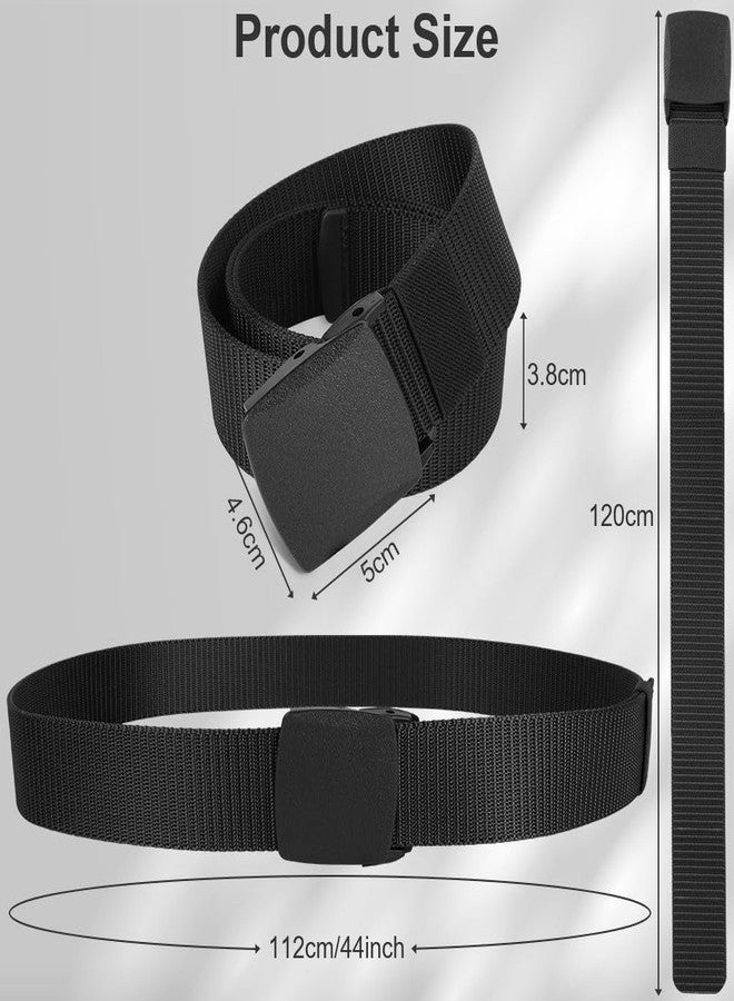 flintronic Nylon Web Belt, Work Belts for Men, Outdoor Military Belt, Plastic Buckle Mens Nylon Belt, Adjustable Nylon Belt, Metal Free Canvas Plastic Buckle Belt, Lightweight Breathable, 120cm - Image 2