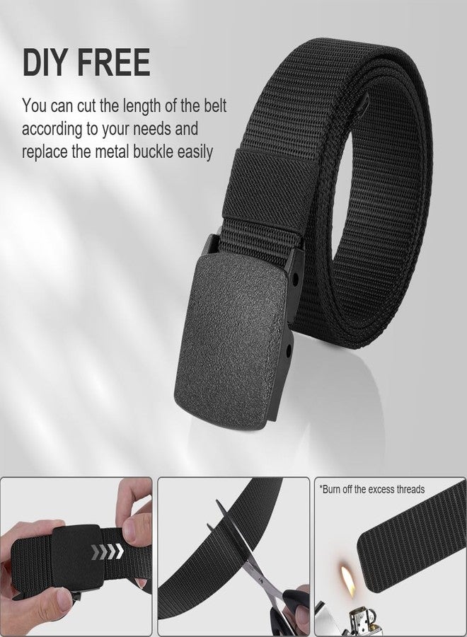 flintronic Nylon Web Belt, Work Belts for Men, Outdoor Military Belt, Plastic Buckle Mens Nylon Belt, Adjustable Nylon Belt, Metal Free Canvas Plastic Buckle Belt, Lightweight Breathable, 120cm - Image 4