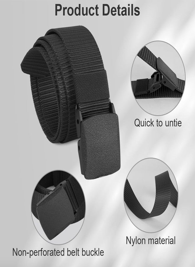 flintronic Nylon Web Belt, Work Belts for Men, Outdoor Military Belt, Plastic Buckle Mens Nylon Belt, Adjustable Nylon Belt, Metal Free Canvas Plastic Buckle Belt, Lightweight Breathable, 120cm - Image 3