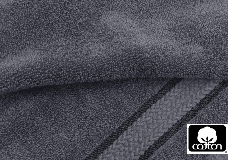 COTTON CRAFT Ultra Soft 6 Piece Towel Set - 2 Large Bath Towels, 2 Hand Towels, 2 Washcloths - Absorbent 580 GSM Quick Dry Everyday Luxury Hotel Bathroom Spa Gym Shower Pool - 100% Cotton - Charcoal - Image 4