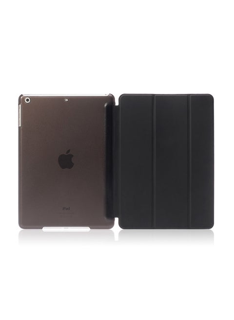 Suitable For IPad 10.2 Flat Protective Cover Pro11 Elastic Leather 10.5 Triple Fold Mini6 Bracket Hard Shell-Color:Black-Applicable Model:mini6 2021