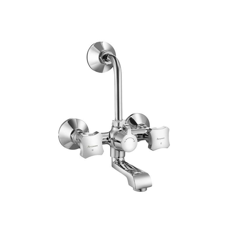 Parryware Jade Wall Mixer 2 in 1 | Hot and Cold Shower Mixer | Brass with Chrome Finish | G022EA1 - Image 1