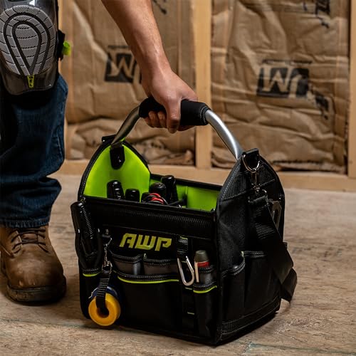AWP 12 Inch Pro Tool Tote with Rotating Handle for Easy Tool Access, Water-Resistant Construction, Black - Image 5