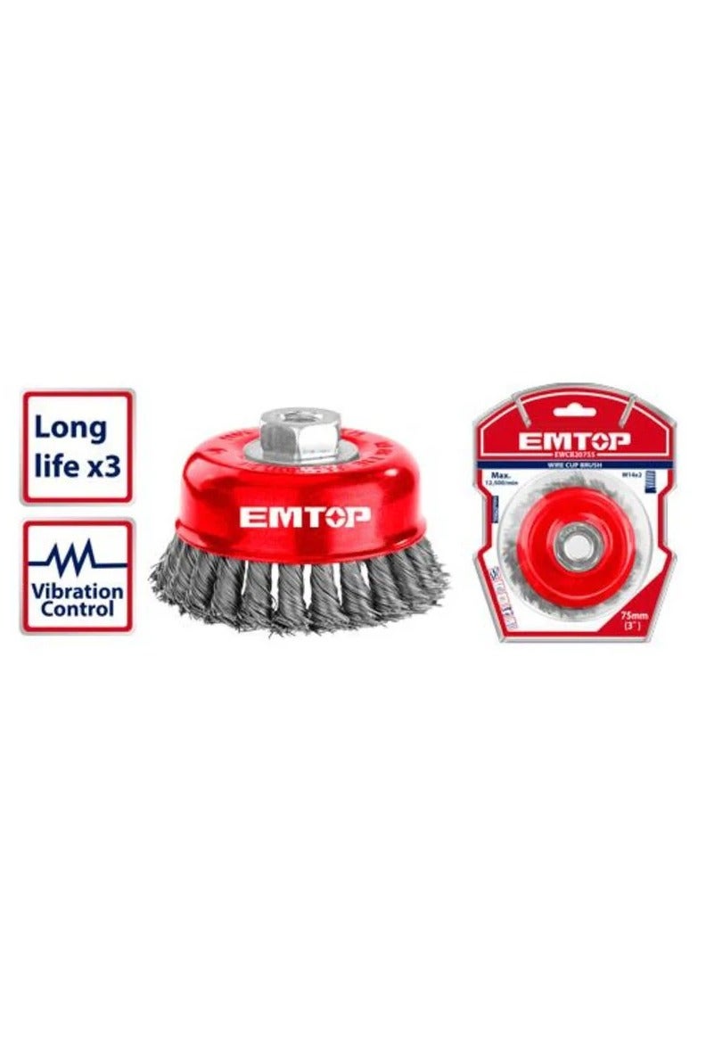 EMTOP Silver Iron Cup Brush - Image 1