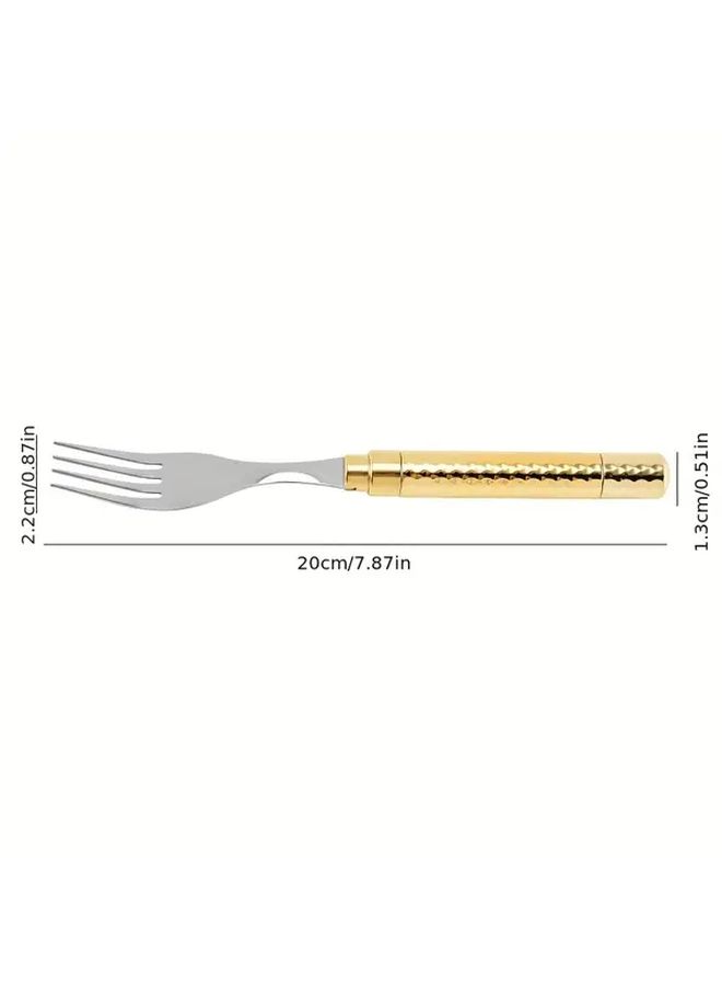 1 Pc Rose Golden Stainless Steel Fork With Anti Slip Metal Mirror Finish Handle For Home Restaurant Wedding Party Halloween Christmas Dining - Image 3