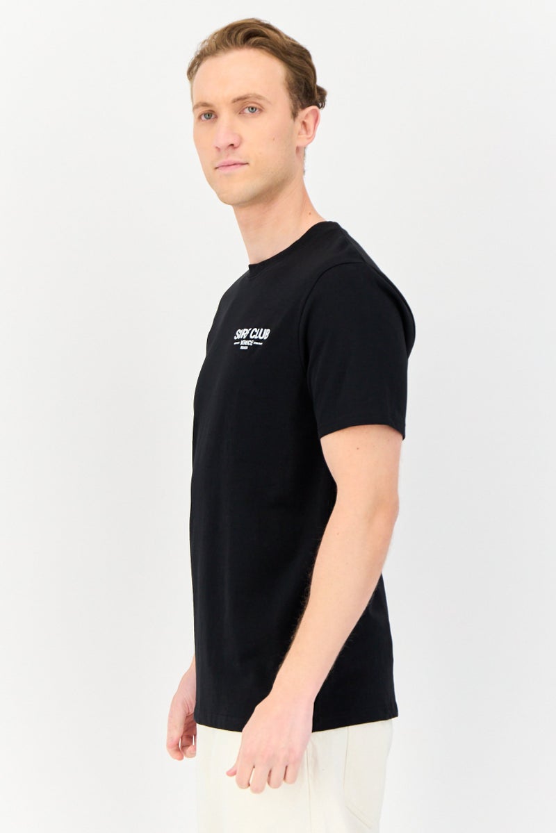 Threadbare Men Crew Neck Short Sleeve Graphic T Shirt, Black - Image 3