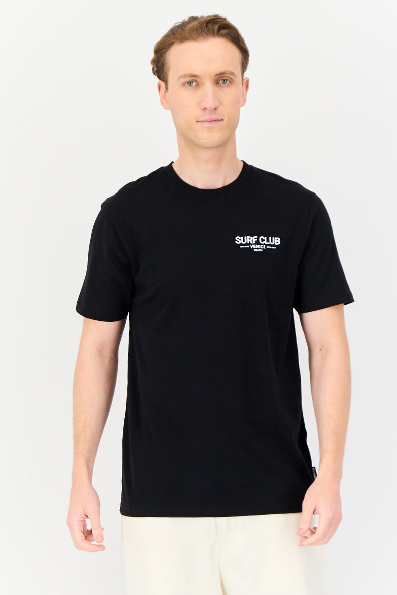 Threadbare Men Crew Neck Short Sleeve Graphic T Shirt, Black - Image 1