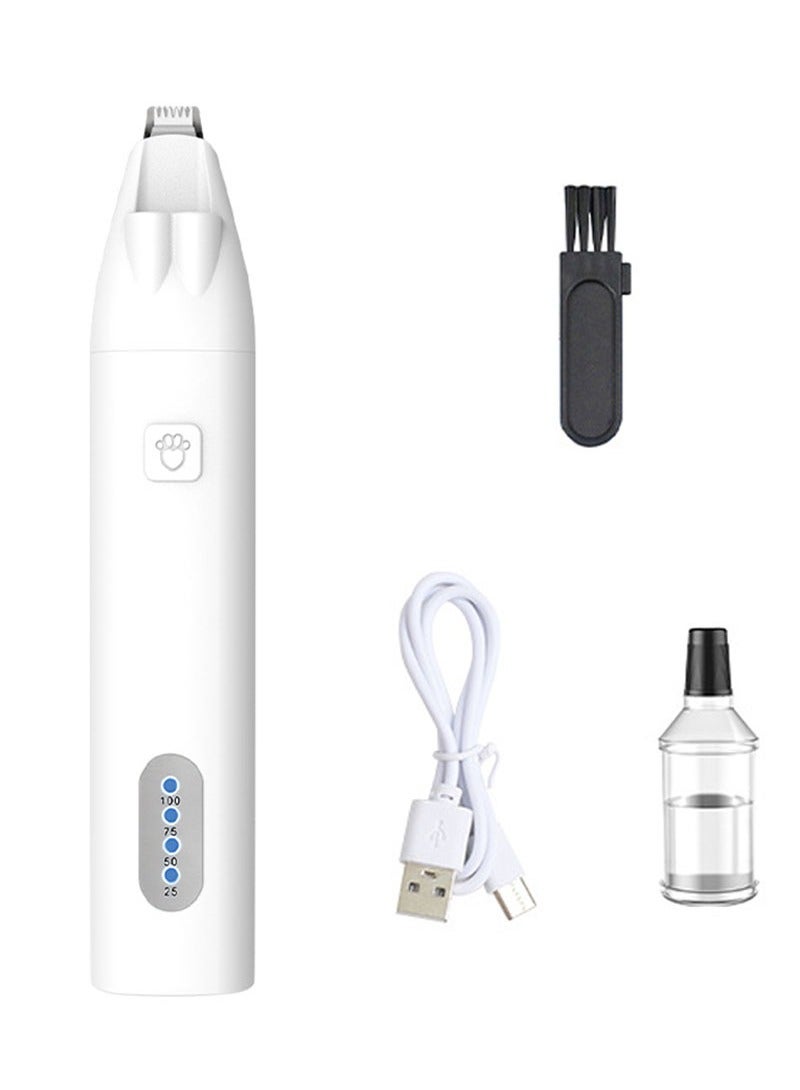 Dog Cat Home Hair Clipper Portable Low Noise Electric USB Rechargeable Pet Grooming Tools,White. - Image 1