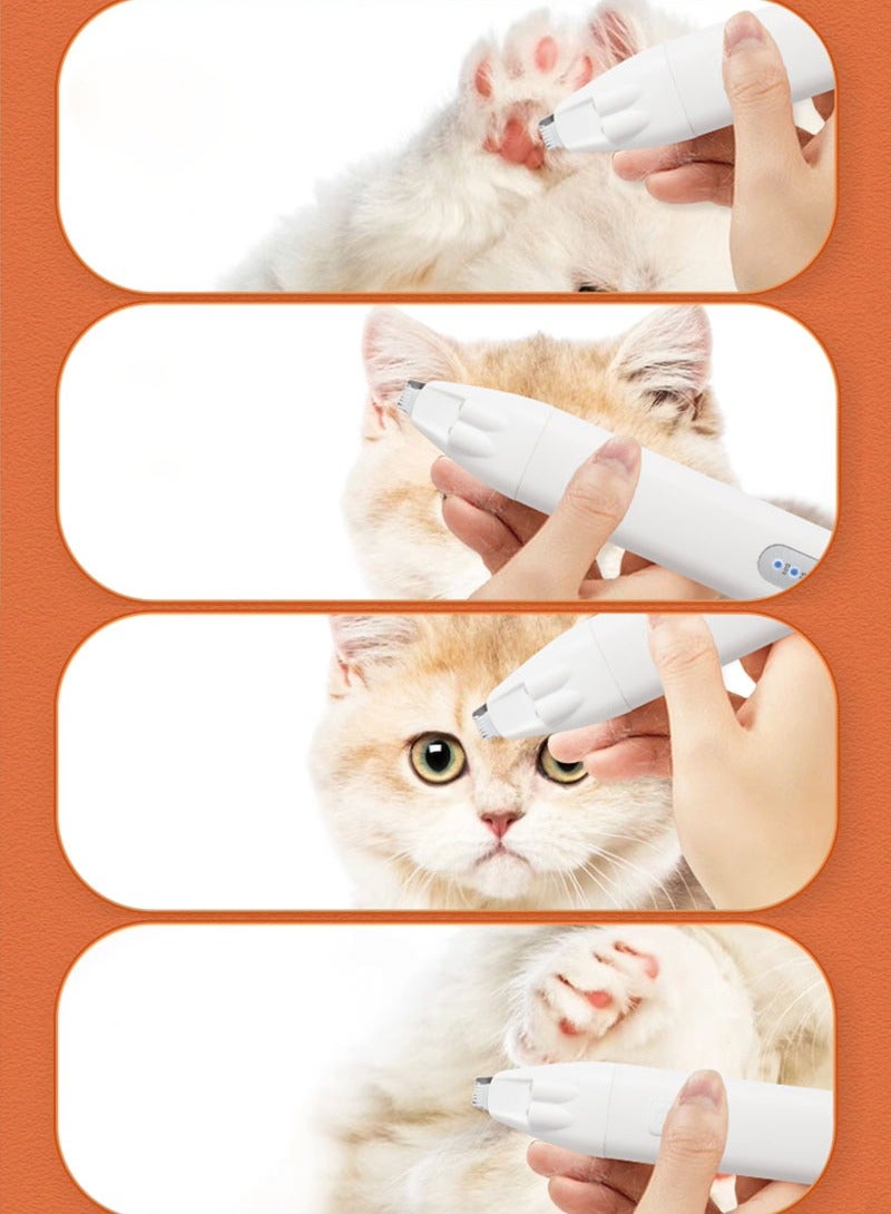 Dog Cat Home Hair Clipper Portable Low Noise Electric USB Rechargeable Pet Grooming Tools,White. - Image 3
