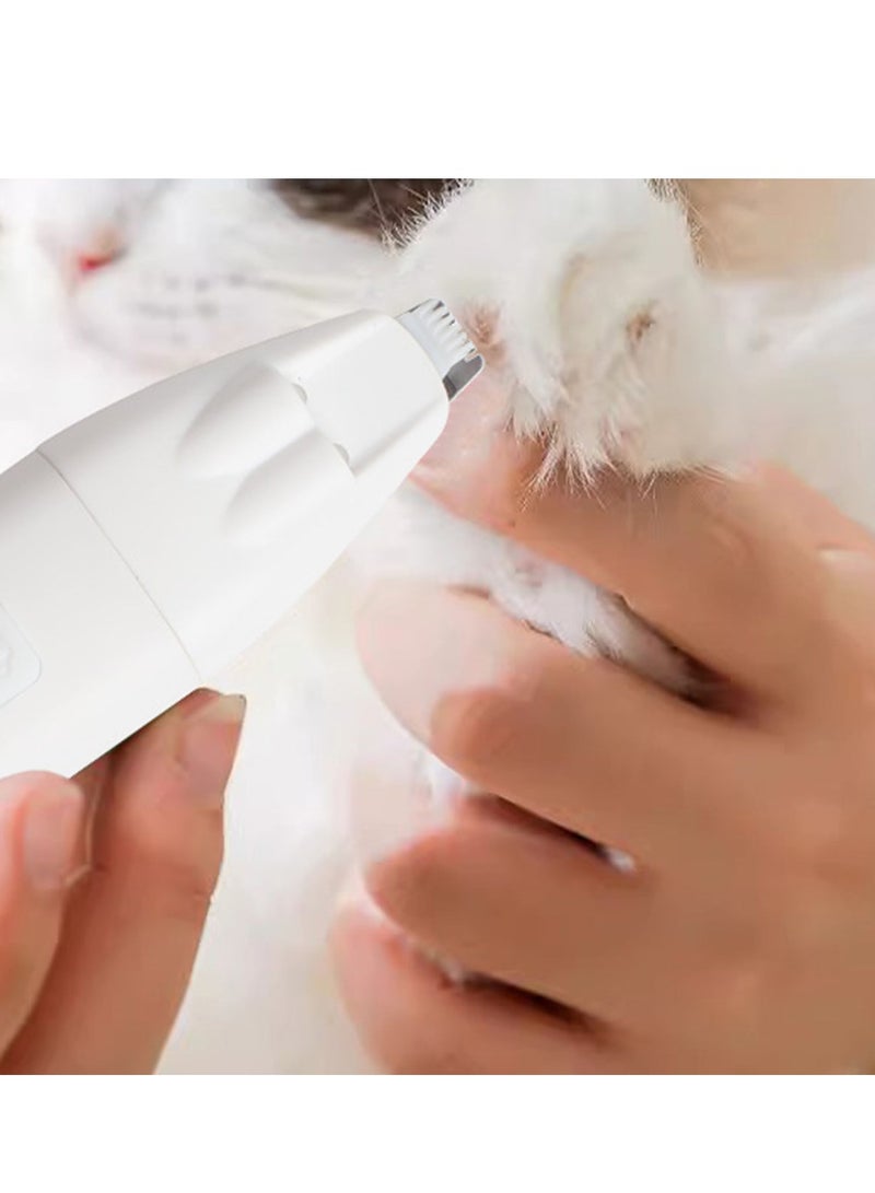 Dog Cat Home Hair Clipper Portable Low Noise Electric USB Rechargeable Pet Grooming Tools,White. - Image 5