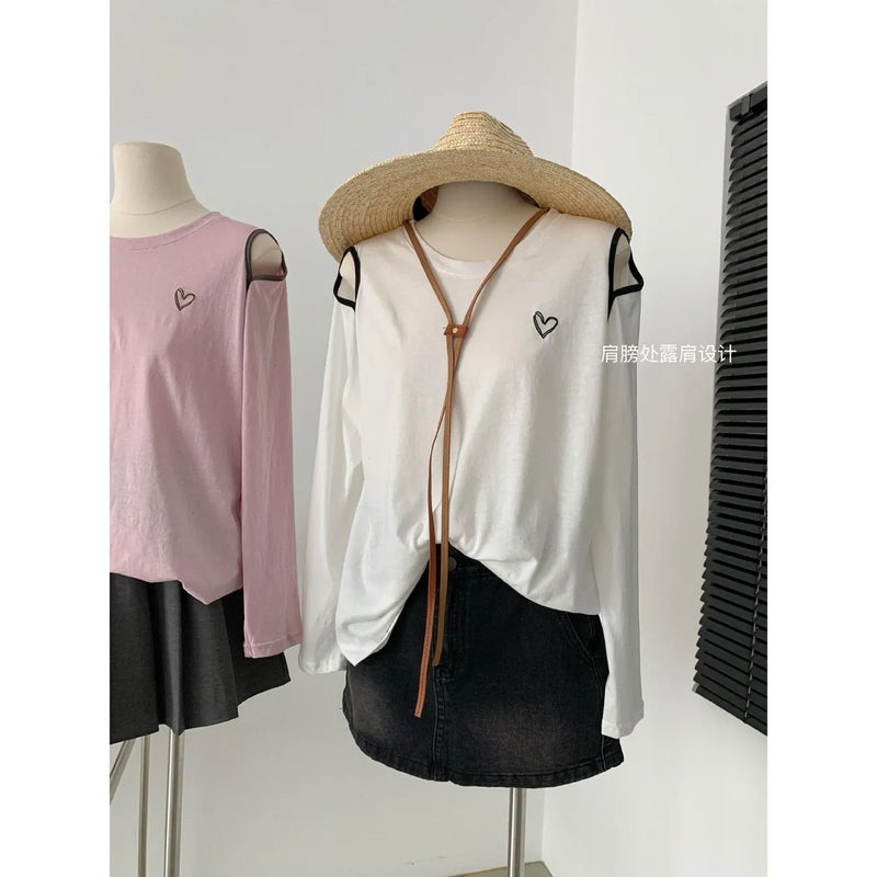 Summer 2024 Womens Sunscreen T-Shirt Round Neck Loose Fit White - Image 2