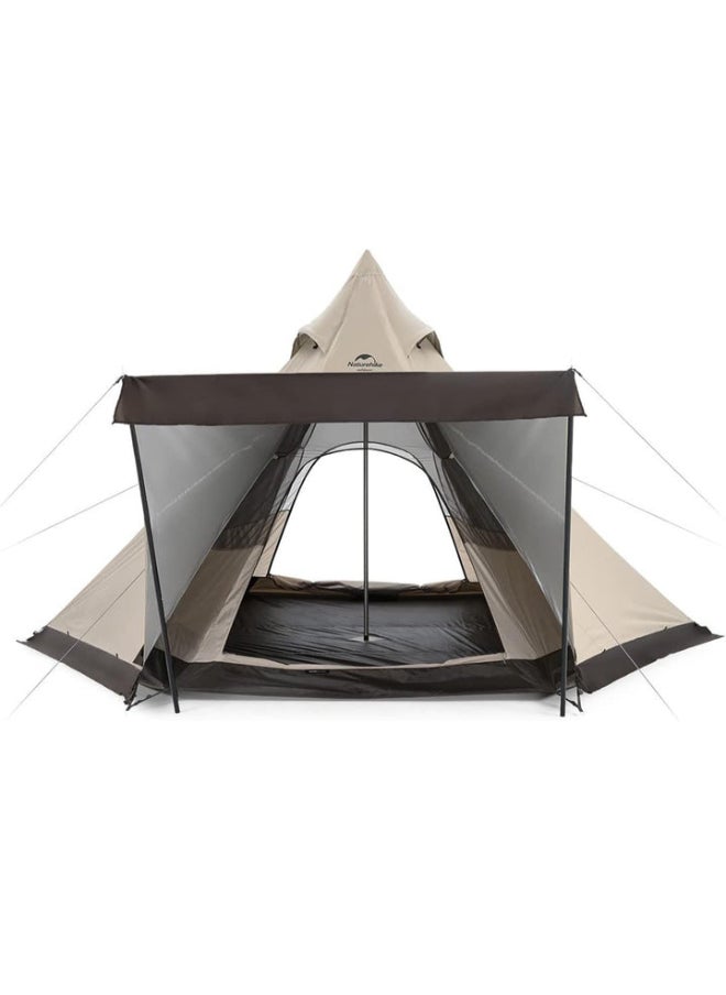 Naturehike - Octagon Ranch Pyramid Tent With Snow Skirt For 5-8 Person-Quicksand Gold With Snow Skirt - Image 1