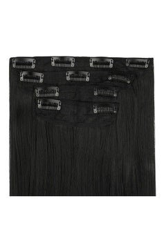 REECHO 28" Straight Super Long 4 Pcs Set Thick Clip In On Hair Extensions Natural Black  - Image 4