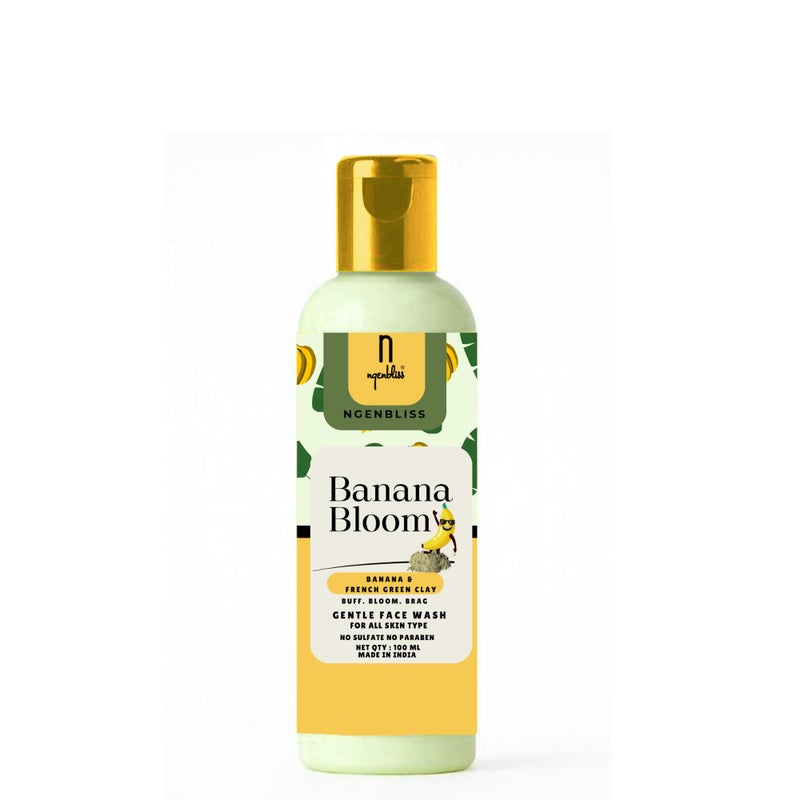 Ngenbliss Banana & French Green Clay Face Wash | Purifies, Soothes & Refreshes Skin | Vegan & Toxin-Free | 100ml - Image 1
