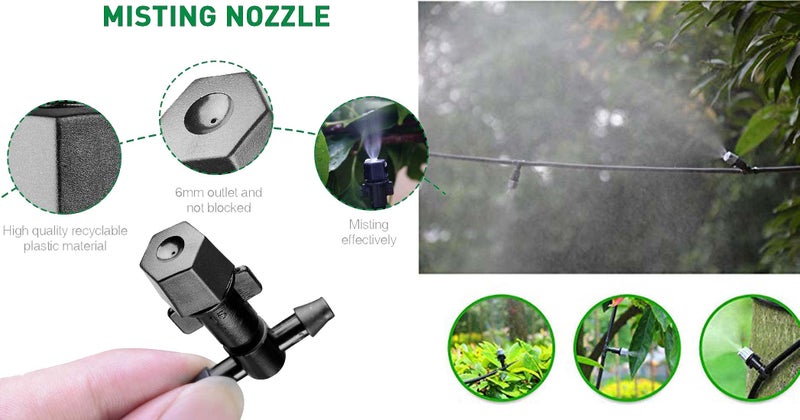 DIY Crafts 8 Pcs Mist Set, Multi, Patio Spray Misters Watering System Kits Accessories for Outdoor Garden Greenhouse Nozzles Misting Cooling with 4/7 Blank Distribution T(8 Pcs Mist Set, Multi) - Image 4