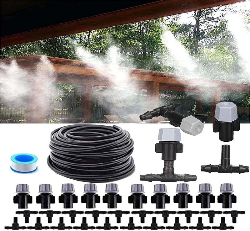 DIY Crafts 8 Pcs Mist Set, Multi, Patio Spray Misters Watering System Kits Accessories for Outdoor Garden Greenhouse Nozzles Misting Cooling with 4/7 Blank Distribution T(8 Pcs Mist Set, Multi) - Image 1