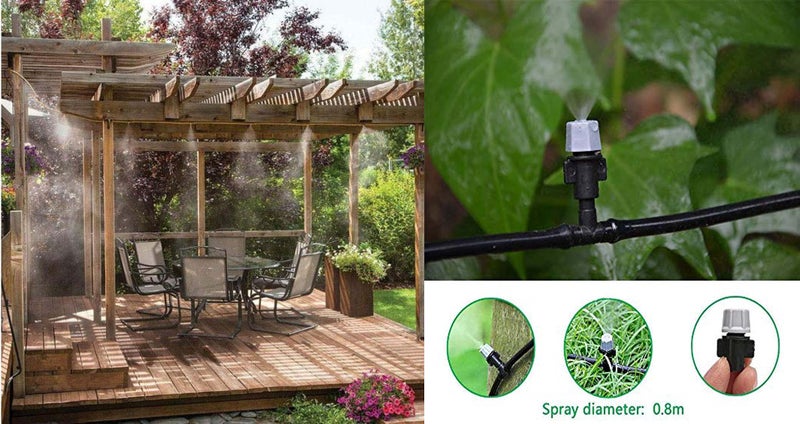 DIY Crafts 8 Pcs Mist Set, Multi, Patio Spray Misters Watering System Kits Accessories for Outdoor Garden Greenhouse Nozzles Misting Cooling with 4/7 Blank Distribution T(8 Pcs Mist Set, Multi) - Image 2