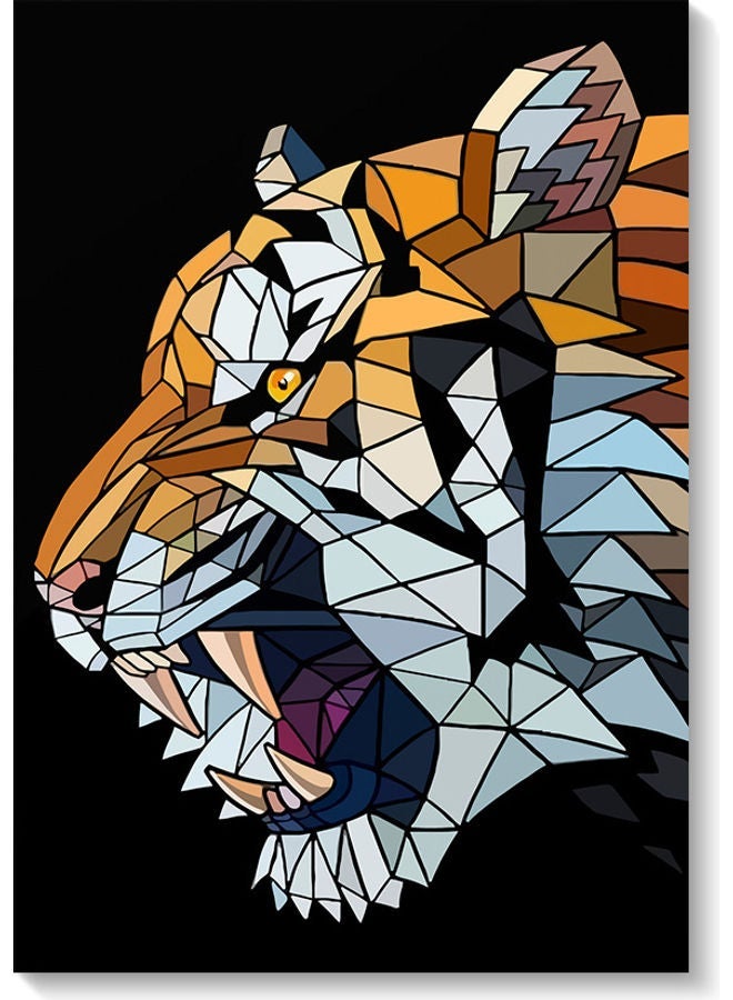 RYN Tiger Themed Wall Art Painting Multicolour 40x60cm - Image 1