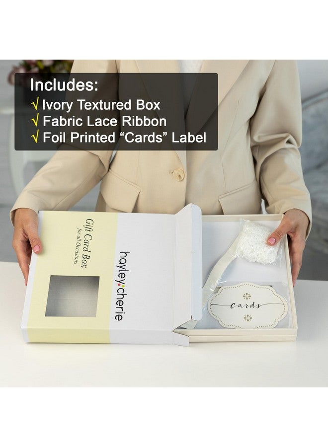 Hayley Cherie Ivory Wedding Card Box, Large 10x10 Elegant Gift Card Box Holder, Envelope Box for Graduation, Wedding Reception, Money, Communion, Bridal & Baby Shower, Anniversary, Baptism, Birthday Party, Sweet 16 - Image 5