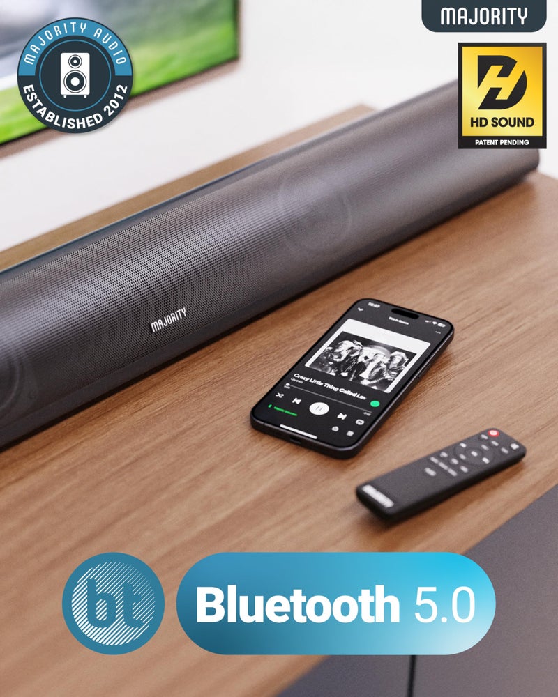 MAJORITY Snowdon II Sound bar for TV | 120 WATTS with 2.1 Channel Sound | Soundbar with Subwoofer Built-in and Remote Control | Multi-Connection - Image 2