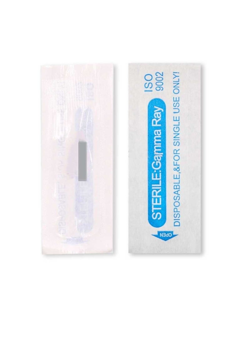 IOLITE Microblading needles 18 Prong Slant Flat Needle spmu needles size 25mm one time use disposable blade Sterile packaged 12pcs - Image 2