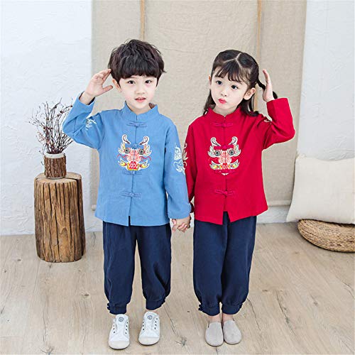 Mud Kingdom Tang Suit for Little Boys Traditional Chinese Style Blue Size 5 - Image 2