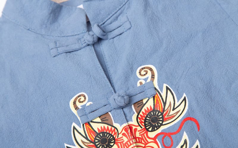 Mud Kingdom Tang Suit for Little Boys Traditional Chinese Style Blue Size 5 - Image 5