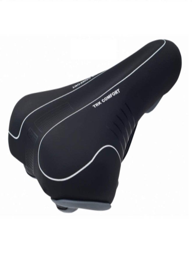 Aywal Saddle PU Form Mountain Bikes MTB Cycle Complete Bicycle Seat (Black) - Image 2