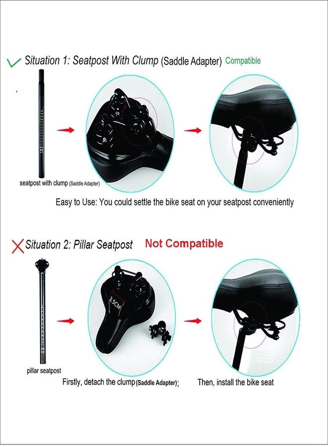 Aywal Saddle PU Form Mountain Bikes MTB Cycle Complete Bicycle Seat (Black) - Image 5