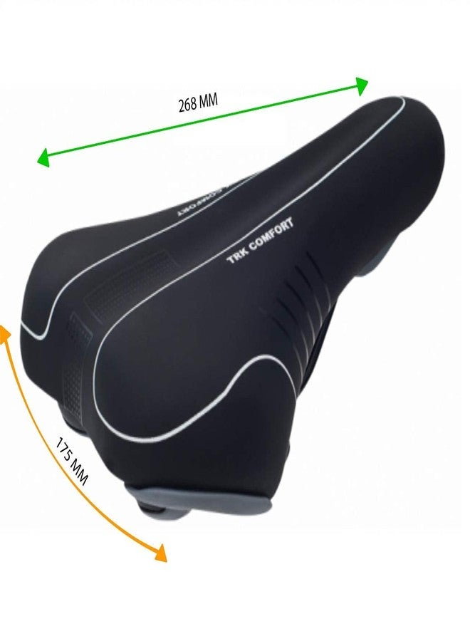 Aywal Saddle PU Form Mountain Bikes MTB Cycle Complete Bicycle Seat (Black) - Image 3