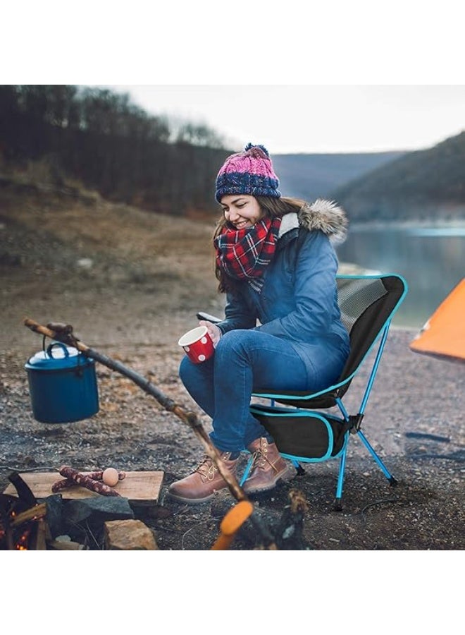 بلو فاير كرسي تخييم قابل للطي خفيف الوزن ومضغوط من الألومنيوم - كرسي ظهر محمول بحقيبة حمل للمخيمات والشاطئ والنزهات | يدعم حتى ١١٣ كجم | تصميم مريح وعصري - Image 4