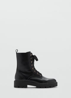 MANGO Casual Lace-Up Leather Boots  - Image 1
