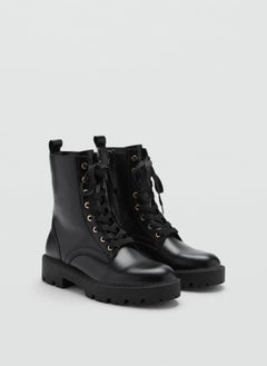 MANGO Casual Lace-Up Leather Boots  - Image 2