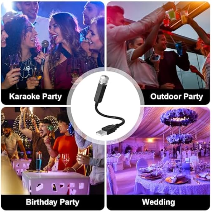 BIGTHREE Roof Star Projector Night Light Adjustable Led Car Atmosphere Light Portable Led Car Roof Star Night Light For Decorations CAr Ceiling Bedroom Party Multiple Modes Plug And Play - Image 2