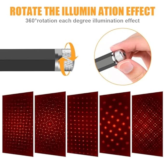 BIGTHREE Roof Star Projector Night Light Adjustable Led Car Atmosphere Light Portable Led Car Roof Star Night Light For Decorations CAr Ceiling Bedroom Party Multiple Modes Plug And Play - Image 5