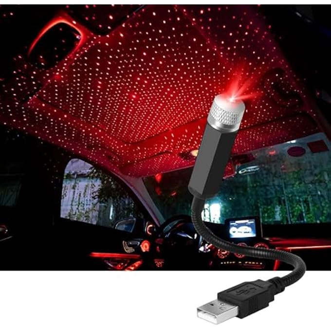 BIGTHREE Roof Star Projector Night Light Adjustable Led Car Atmosphere Light Portable Led Car Roof Star Night Light For Decorations CAr Ceiling Bedroom Party Multiple Modes Plug And Play - Image 1