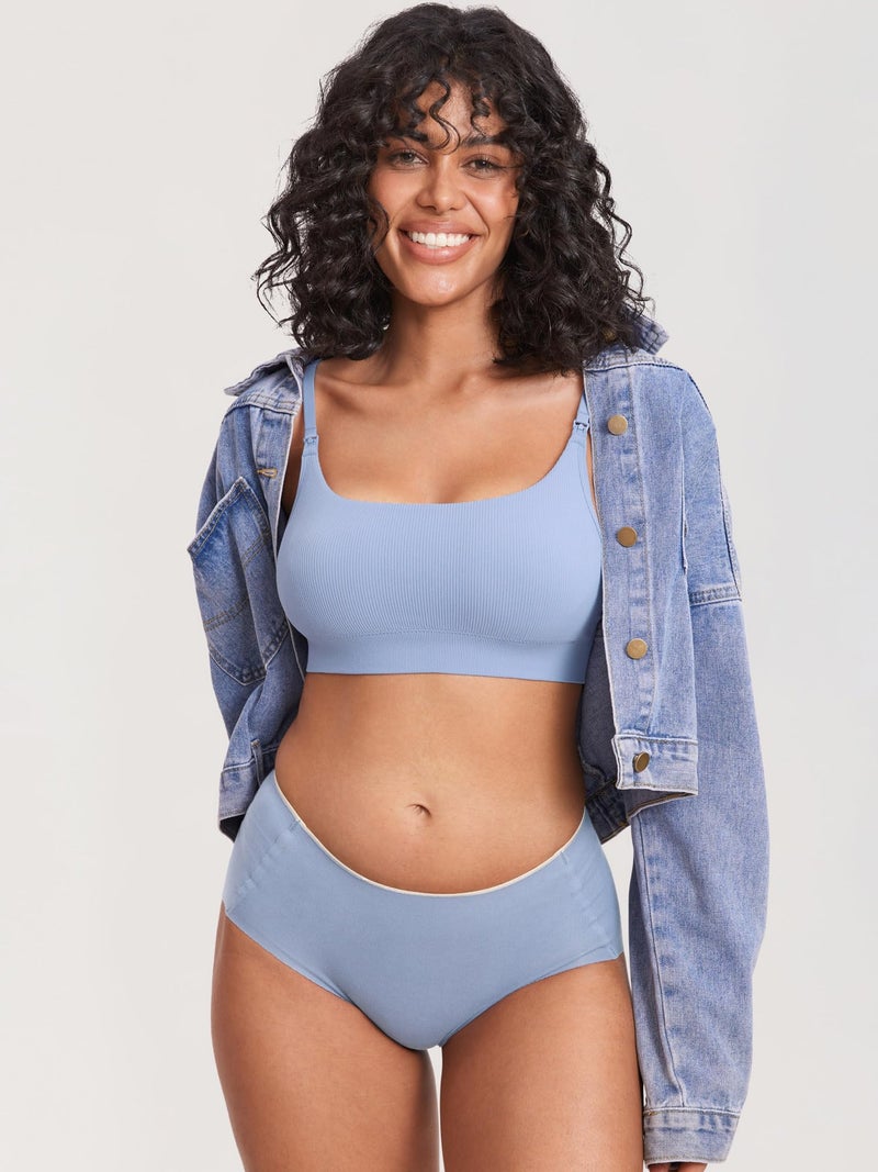 MOMANDA Women's Nursing Bras Ribbed Seamless Wireless Maternity Breastfeeding Bralette - Image 5