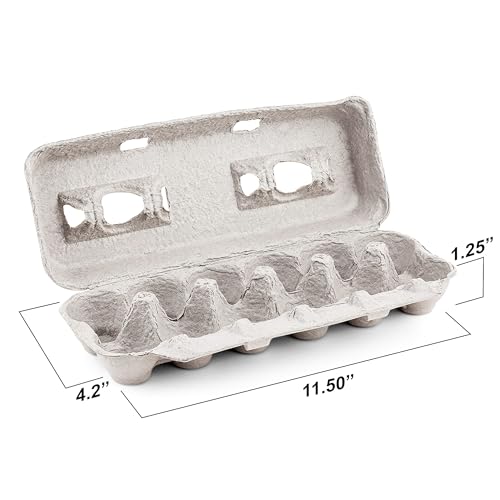 MT Products Blank Natural Pulp Egg Cartons 1 Dozen 11.50" x 4.2" x 1.25" - Perfect for Chicken Farm (Pack of 15) - Made in the USA - Image 3