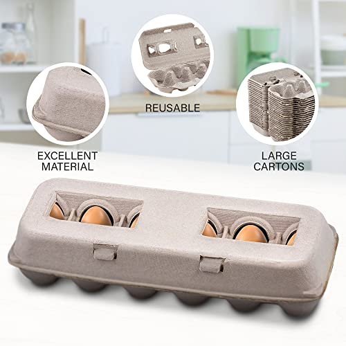 MT Products Blank Natural Pulp Egg Cartons 1 Dozen 11.50" x 4.2" x 1.25" - Perfect for Chicken Farm (Pack of 15) - Made in the USA - Image 5