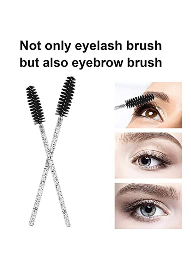 SYOSI - 100 PCS Disposable Eyelash Brush, Mascara Wands Makeup Brushes Applicators Kits for Eyelash Extensions and Eyebrow Brush with Container - Image 1