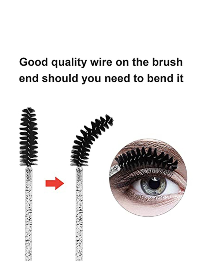 SYOSI - 100 PCS Disposable Eyelash Brush, Mascara Wands Makeup Brushes Applicators Kits for Eyelash Extensions and Eyebrow Brush with Container - Image 1