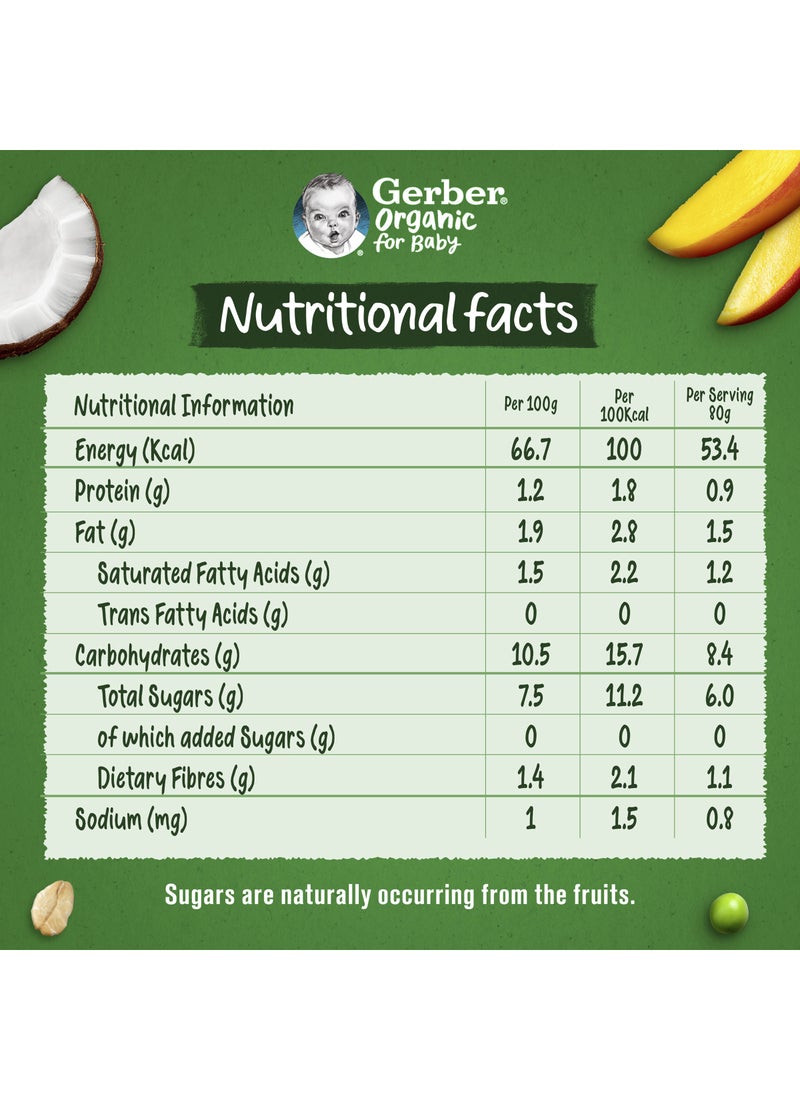 Gerber Organic Pumpkin Mango and Coconut Milkies Puree - Image 3