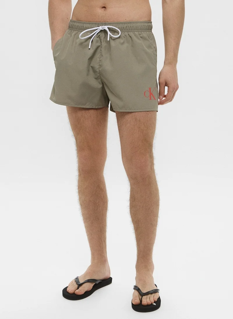 CALVIN KLEIN Short Swim Shorts With Drawstring