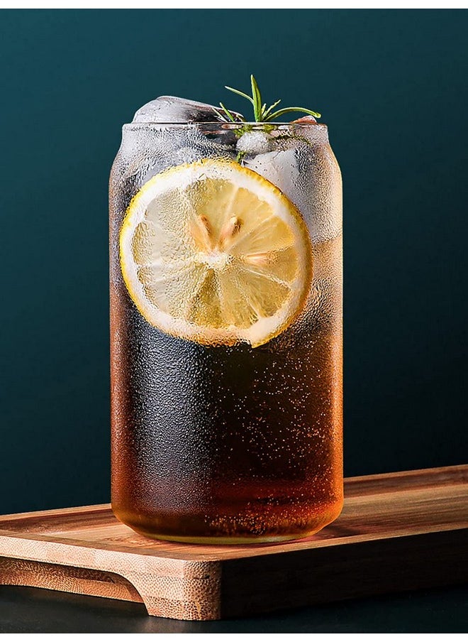 ALINK ALINK 20oz Drinking Glasses Set of 4, Can Shaped Mint Julep Glass Cups, Iced Tea Ice Coffee Glasses, Tumbler Cup, Clear Cocktail Whiskey Soda Water Beer Glasses  - Image 3