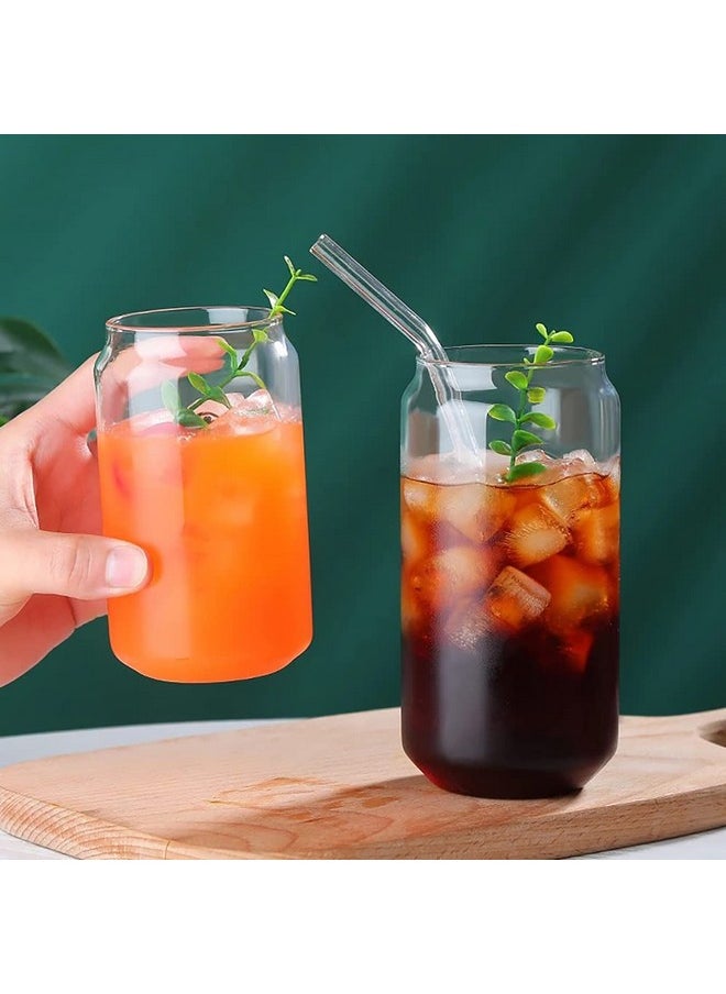 ALINK ALINK 20oz Drinking Glasses Set of 4, Can Shaped Mint Julep Glass Cups, Iced Tea Ice Coffee Glasses, Tumbler Cup, Clear Cocktail Whiskey Soda Water Beer Glasses  - Image 5