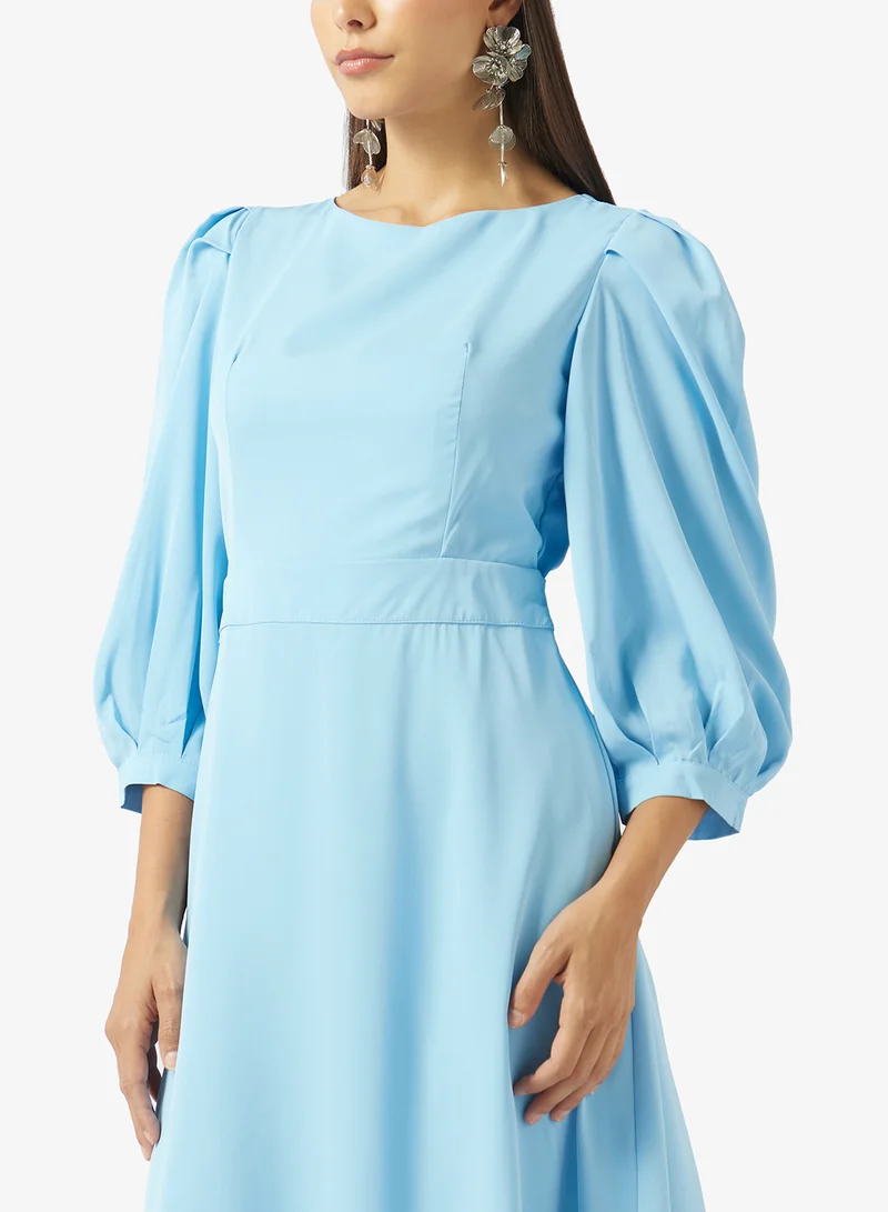 Ella  Puff Sleeves A-line Dress for Women | Best Price UAE
