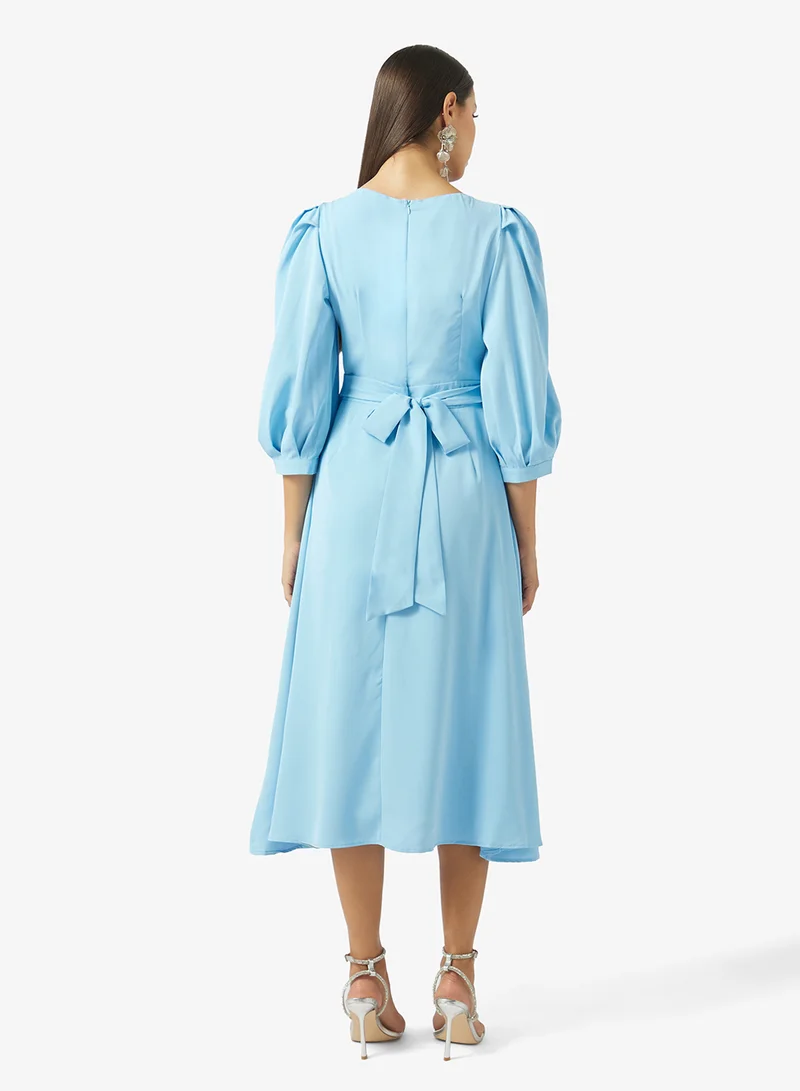 ELLA Puff Sleeves A-line Dress