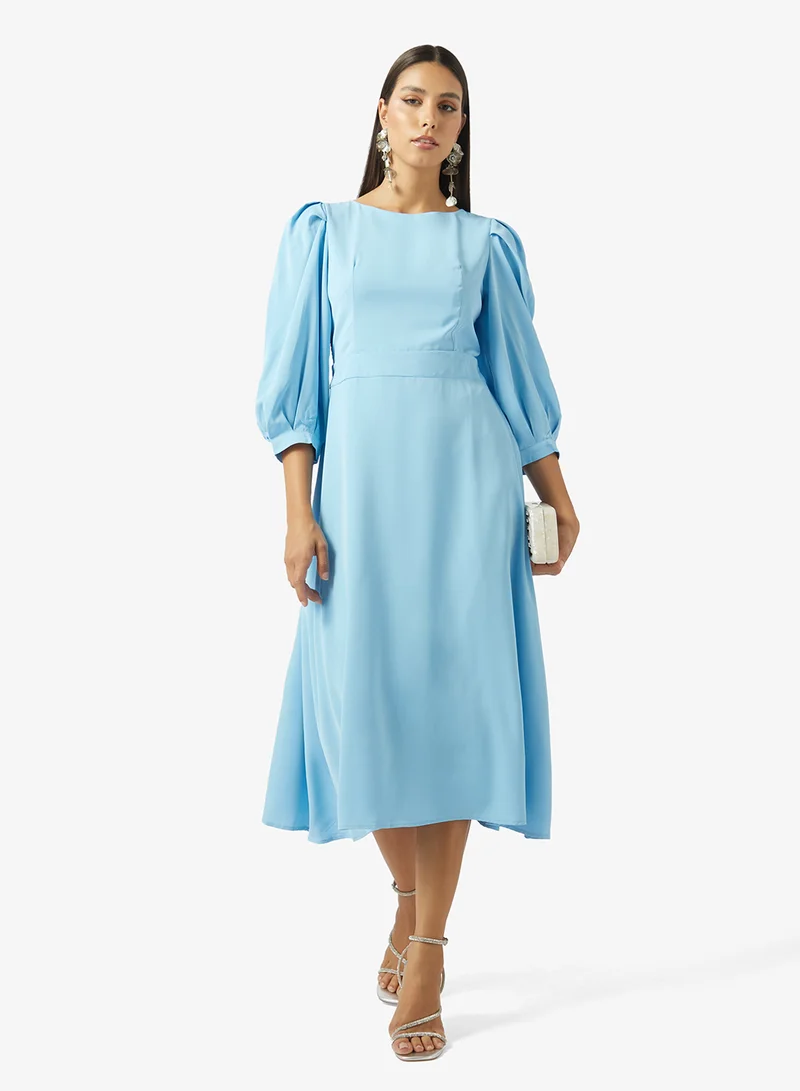 Ella  Puff Sleeves A-line Dress for Women | Best Price UAE