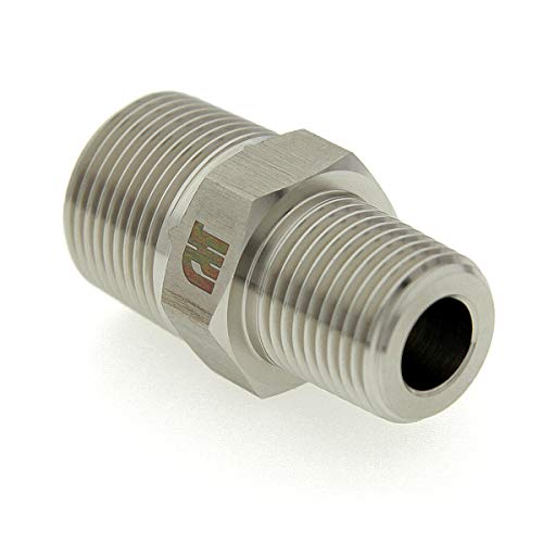 AdaptorMount 3/4” NPT Male to 1/2” NPT Male Hex Nipple Reducer – 316L Stainless Steel Pipe Fitting Adapter for Hydraulic, Pneumatic and Industrial Fluid Systems - Image 3